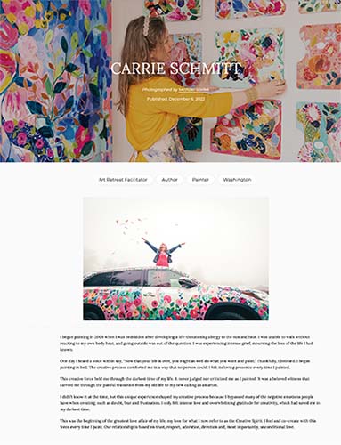carrie schmit press where women create article