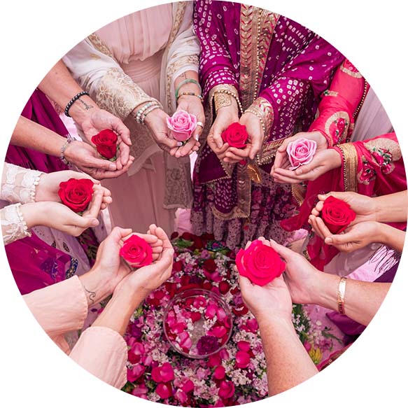 Colorful abstract circle art by Carrie Schmitt