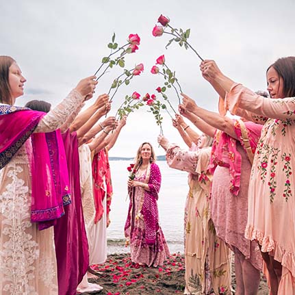 Abstract floral artwork with vibrant colors